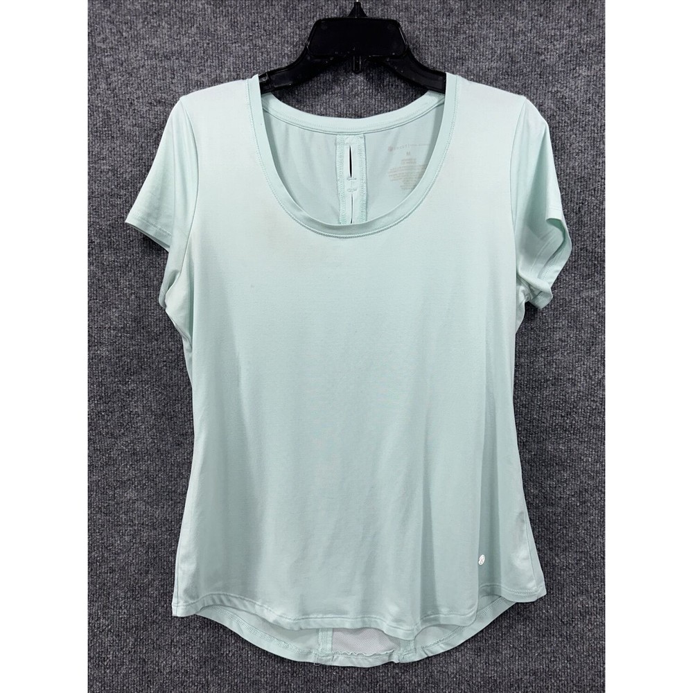 Bally Total Fitness M Mint Green Athletic Womens Yoga‎ Lightweight Shirt Tee Top